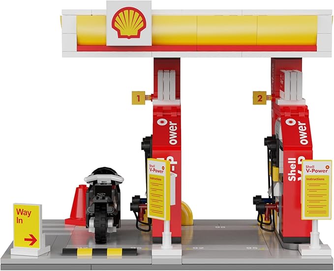 CADA 305-Piece Shell Small Gas Station — Compatible Building Set