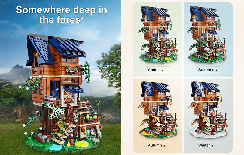 CaDA Four Season Story Tree Shack - C66004W - 1155 Piece Building Set | Brick N Build