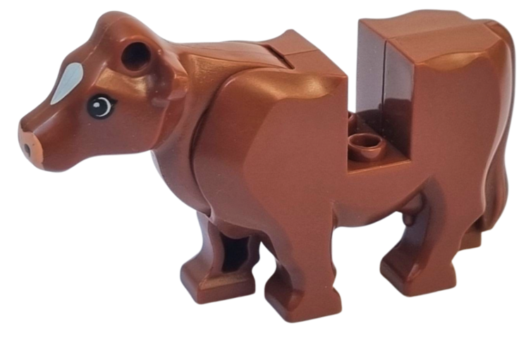 LEGO® Minifigure - Animals - Cow Body with Light Nougat Muzzle and White Spot on Head Pattern - 64452pb01