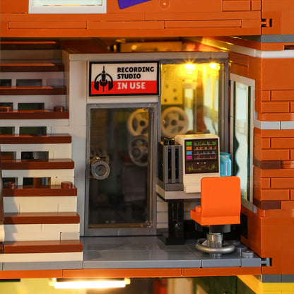 Lumibricks® Record Store — Street Fusion Modular City Audio Shop with LED Lights — F9058 — 1980 Piece Building Set