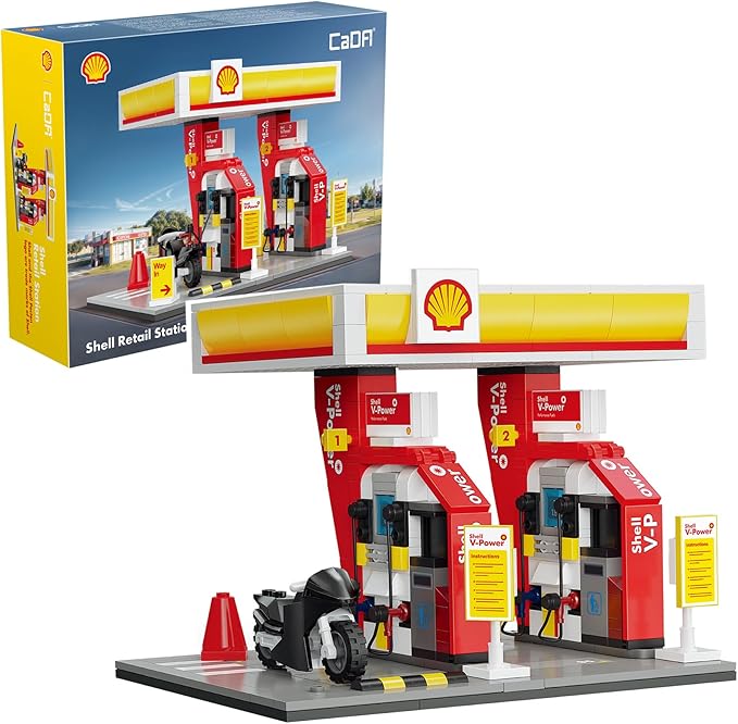 CADA 305-Piece Shell Small Gas Station — Compatible Building Set