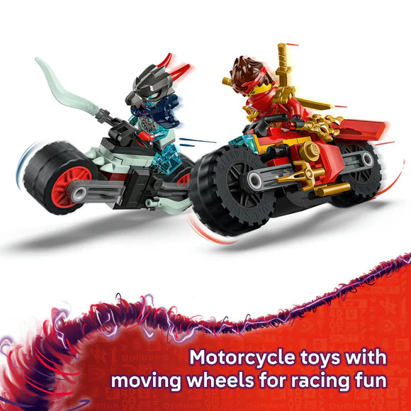 LEGO® NINJAGO® Kai’s Motorcycle Speed Race with 2 Ninja Bike Toys - 71838 - 79 Piece Building Set