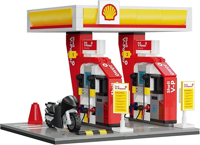 CADA 305-Piece Shell Small Gas Station — Compatible Building Set