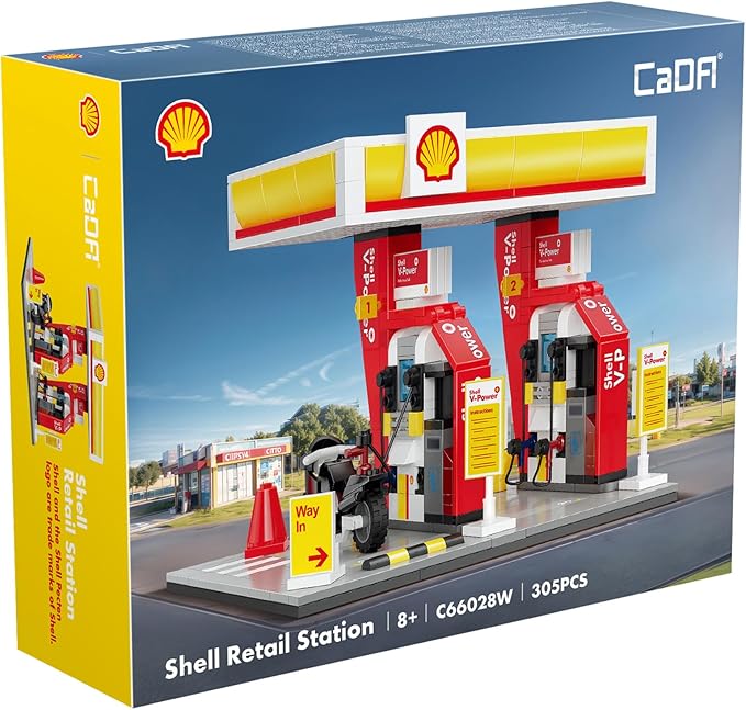 CADA 305-Piece Shell Small Gas Station — Compatible Building Set
