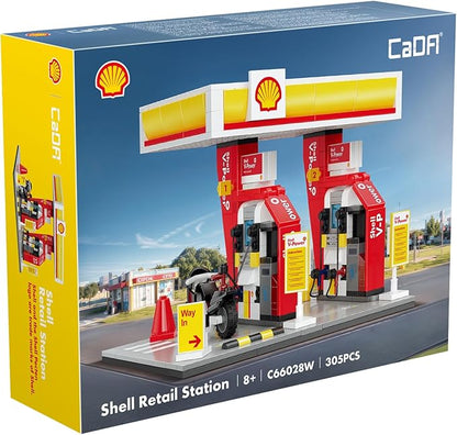CADA 305-Piece Shell Small Gas Station — Compatible Building Set