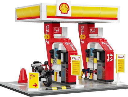 CADA 305-Piece Shell Small Gas Station — Compatible Building Set