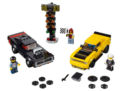 LEGO® Speed Champions 2018 Dodge Challenger SRT Demon and 1970 Dodge Charger R/T Race Cars - 75893 - 478 Piece Building Set