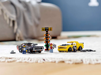 LEGO® Speed Champions 2018 Dodge Challenger SRT Demon and 1970 Dodge Charger R/T Race Cars - 75893 - 478 Piece Building Set