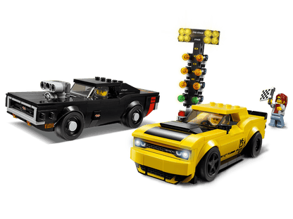 LEGO® Speed Champions 2018 Dodge Challenger SRT Demon and 1970 Dodge Charger R/T Race Cars - 75893 - 478 Piece Building Set