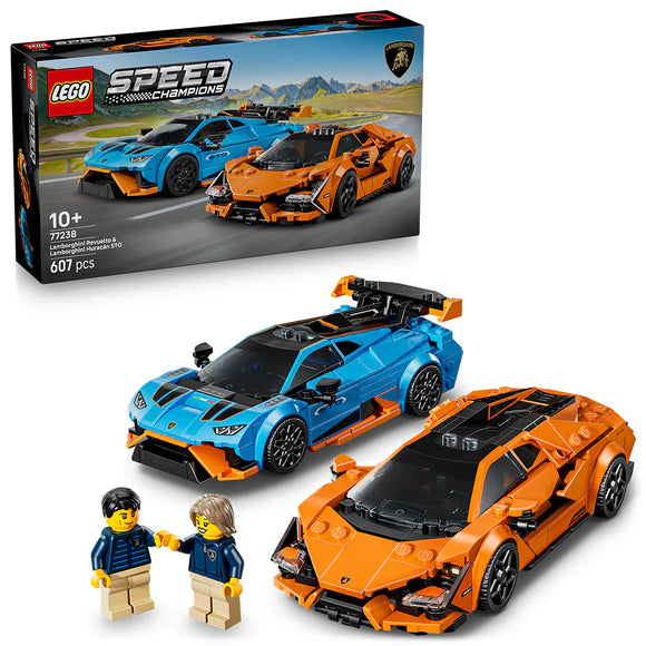 LEGO® Speed Champions Lamborghini Revuelto & Huracán STO - 77238 - 607 Piece Building Set