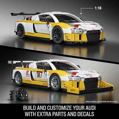 MATTEL BRICK SHOP™ Hot Wheels® Elite Series 2015 Audi R8 LMS - 820 Piece Building Set - 1:16 scale