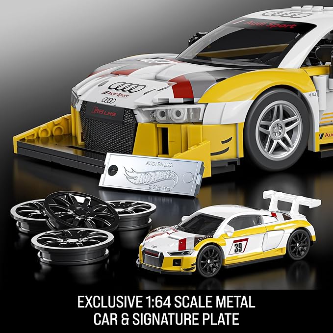MATTEL BRICK SHOP™ Hot Wheels® Elite Series 2015 Audi R8 LMS - 820 Piece Building Set - 1:16 scale