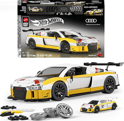 MATTEL BRICK SHOP™ Hot Wheels® Elite Series 2015 Audi R8 LMS - 820 Piece Building Set - 1:16 scale