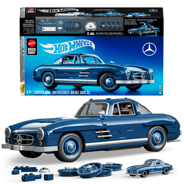 MATTEL BRICK SHOP™ Hot Wheels® Mercedes-Benz 300 Sl - 1600 Piece Building Set - 1:12 scale