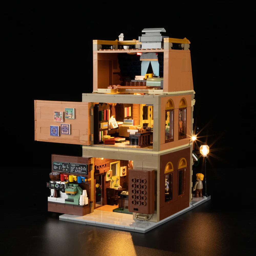 Lumibricks® | Funwhole® Book Café & Coffee House — Modular City Building with LED Lights — F9031 — 1718 Piece Building Set