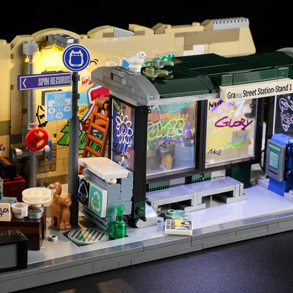 Lumibricks® | Funwhole® Graffiti Bus Stop — Street Fusion Modular with LED Lights — F9066 — 514 Piece Building Set