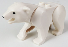 LEGO® Minifigure - Animals - Bear with 2 Studs on Back with Black Eyes and Nose Pattern (Polar Bear) - 98295c01pb01
