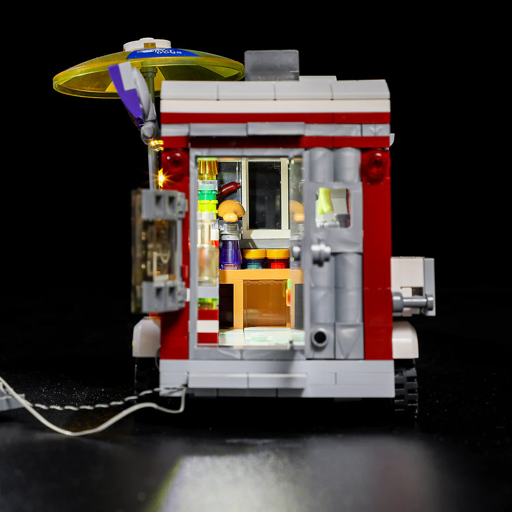 Lumibricks® | Funwhole® Chili Dog Trailer — Street Fusion Hot Food Truck with LED Lights — F9046 — 515 Piece Building Set
