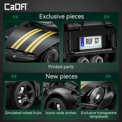 CaDA 1:10 RUF GT - C63006W - 1655 Piece Building Set | Brick N Build