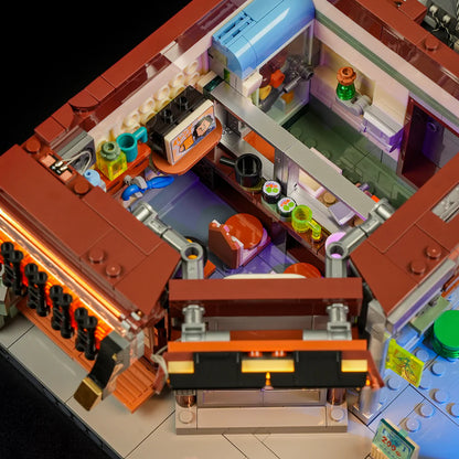 Lumibricks® | Funwhole® Cyberpunk Japanese Izakaya — Future City Pub with LED Lights — F9073 — 1987 Piece Building Set