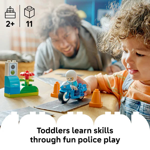 LEGO® DUPLO® Town Blue Police Motorcycle 10471 – 11 Piece Kids Playset