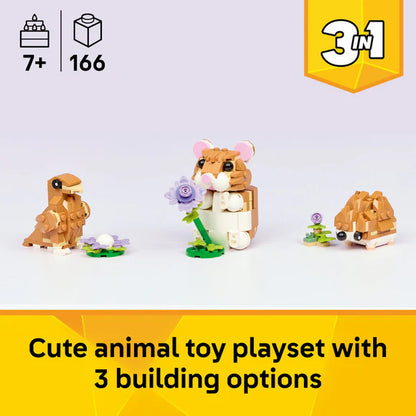LEGO® Creator 3 in 1 Cute Hamster with a Flower - 31376 - 166 Piece Building Set