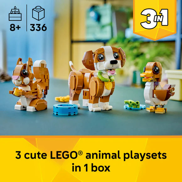LEGO® Creator 3in1 Cute Animals: Playful Puppy Dog 31382 – 336 Piece Building Set