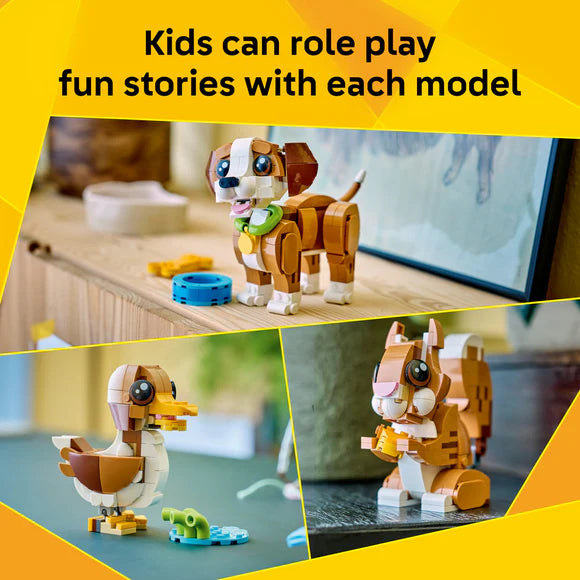 LEGO® Creator 3in1 Cute Animals: Playful Puppy Dog 31382 – 336 Piece Building Set