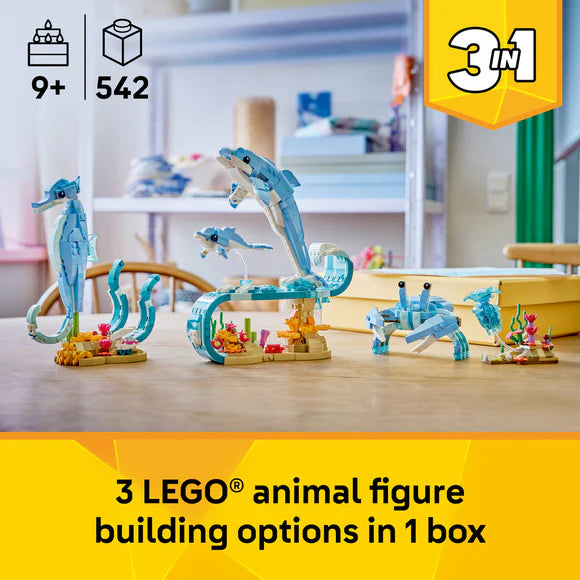 LEGO® Creator 3in1 Sea Animals: Beautiful Dolphins - 31385 - 542 Piece Building Set