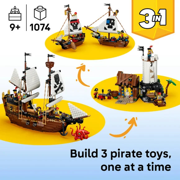 LEGO® Creator 3in1 Iconic Pirate Ship — 31387 — 1074 Piece Building Set