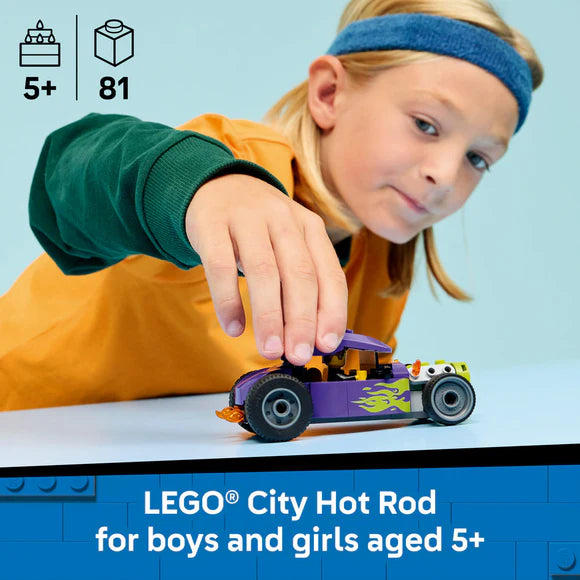 LEGO® City Hot Rod Race Car and Minifigure - 60485 - 81 Piece Building Set