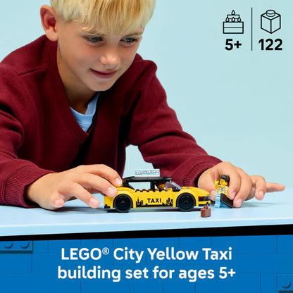 LEGO® City Yellow Taxi - Model Car Kit with 2 Minifigures - 60487 - 122 Piece Building Set