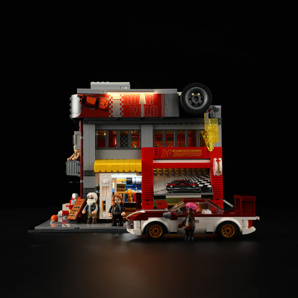 Lumibricks® Street MOD Garage — Street Fusion Modular Car Modification Shop with LED Lights — L9088 — 1935 Piece Building Set