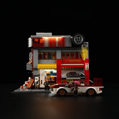Lumibricks® Street MOD Garage — Street Fusion Modular Car Modification Shop with LED Lights — L9088 — 1935 Piece Building Set