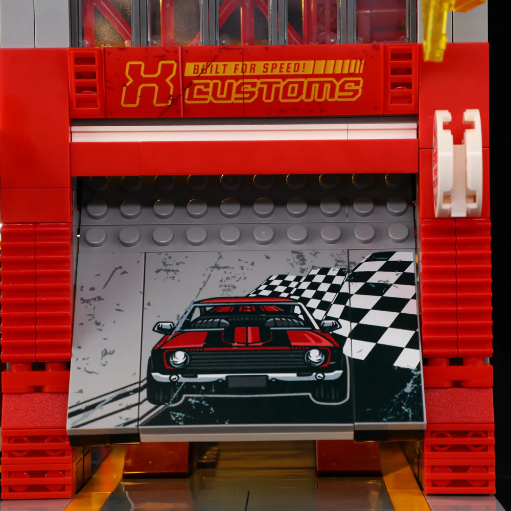 Lumibricks® Street MOD Garage — Street Fusion Modular Car Modification Shop with LED Lights — L9088 — 1935 Piece Building Set