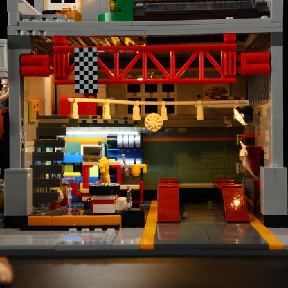 Lumibricks® Street MOD Garage — Street Fusion Modular Car Modification Shop with LED Lights — L9088 — 1935 Piece Building Set