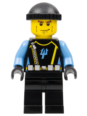 LEGO® Minifigure - Aquazone : Aqua Raiders II - Aquaraider Diver 4 - Black Knit Cap - aqu027
