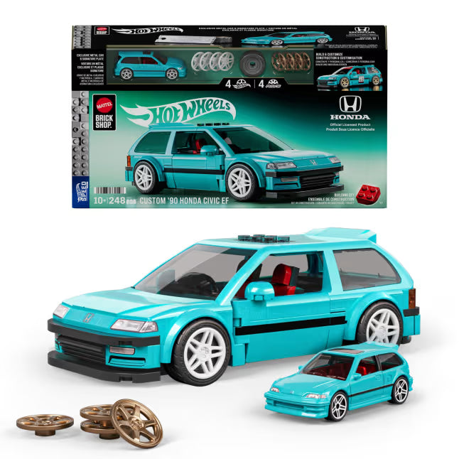 MATTEL BRICK SHOP™ Hot Wheels® Custom 90 Honda Civic EF - 248 Piece Building Set - 1:32 scale