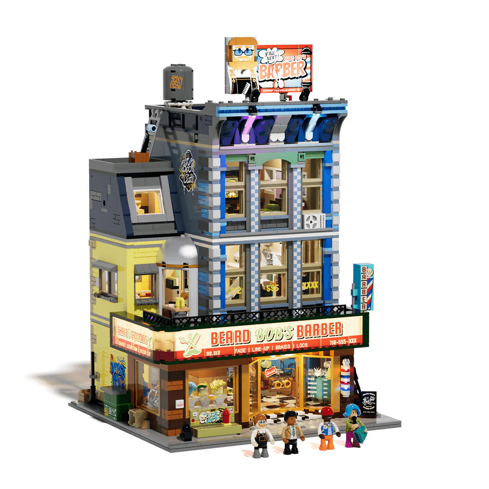 Lumibricks® Barbershop — Street Fusion Modular City Building with LED Lights — 19012 — 2557 Piece Building Set