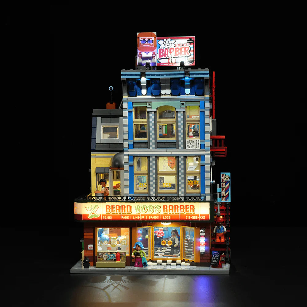 Lumibricks® Barbershop — Street Fusion Modular City Building with LED Lights — 19012 — 2557 Piece Building Set