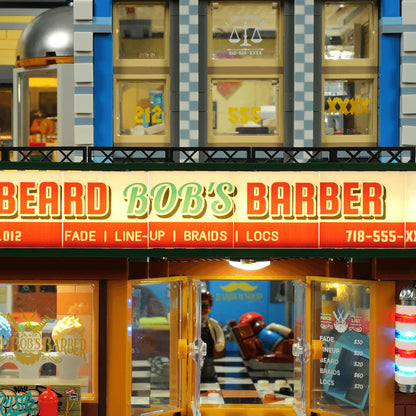 Lumibricks® Barbershop — Street Fusion Modular City Building with LED Lights — 19012 — 2557 Piece Building Set