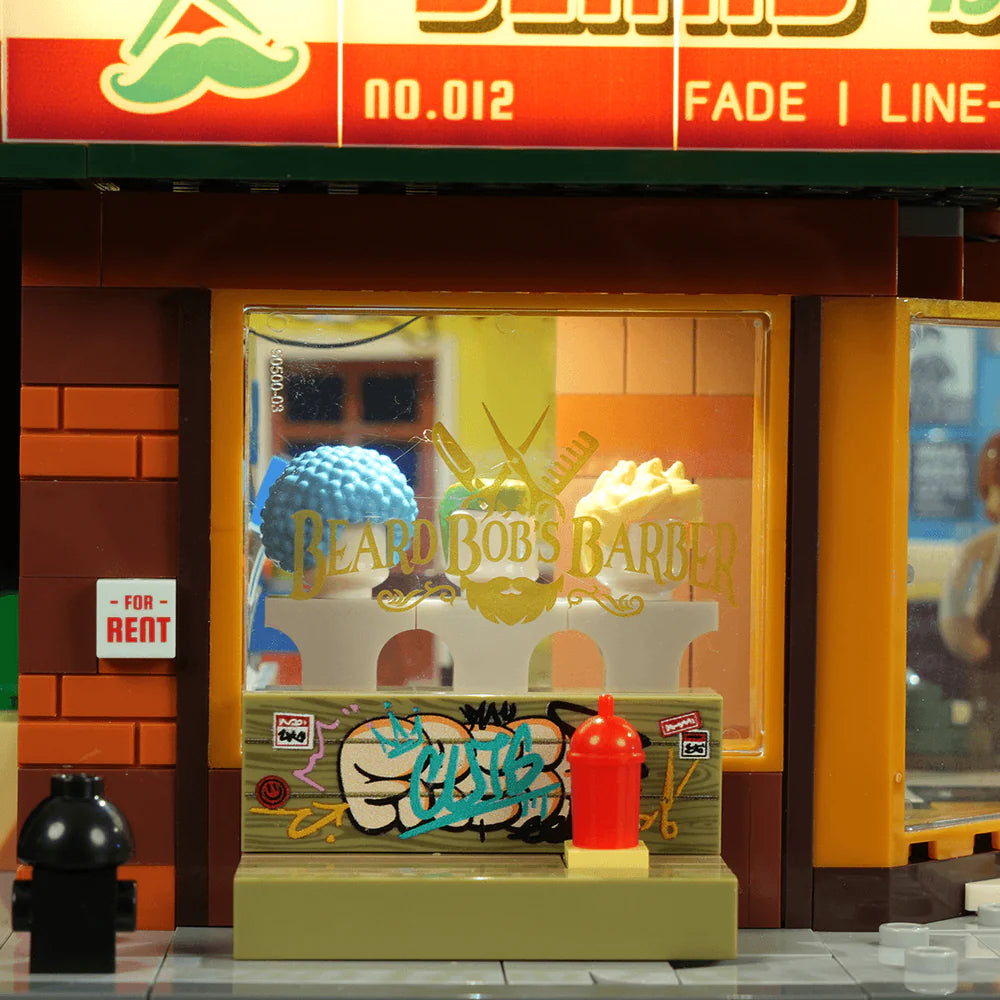 Lumibricks® Barbershop — Street Fusion Modular City Building with LED Lights — 19012 — 2557 Piece Building Set