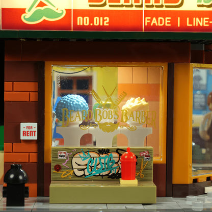 Lumibricks® Barbershop — Street Fusion Modular City Building with LED Lights — 19012 — 2557 Piece Building Set