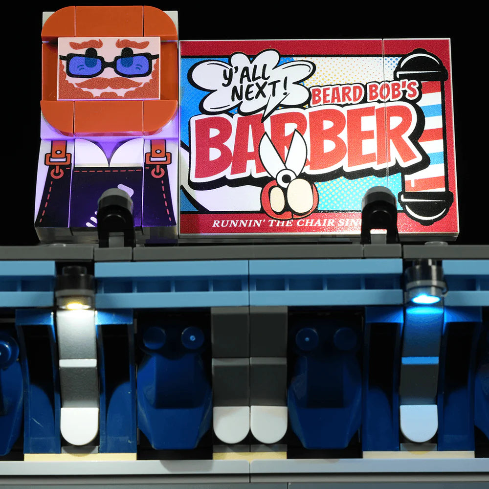 Lumibricks® Barbershop — Street Fusion Modular City Building with LED Lights — 19012 — 2557 Piece Building Set