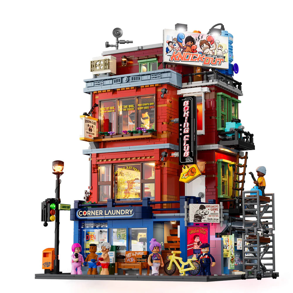 Lumibricks® Street Fusion Boxing Club — Modular City Building with LED Lights — 19009 — 3036 Piece Building Set