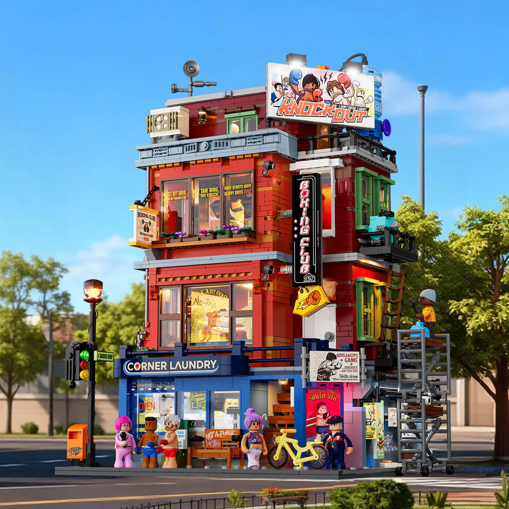 Lumibricks® Street Fusion Boxing Club — Modular City Building with LED Lights — 19009 — 3036 Piece Building Set
