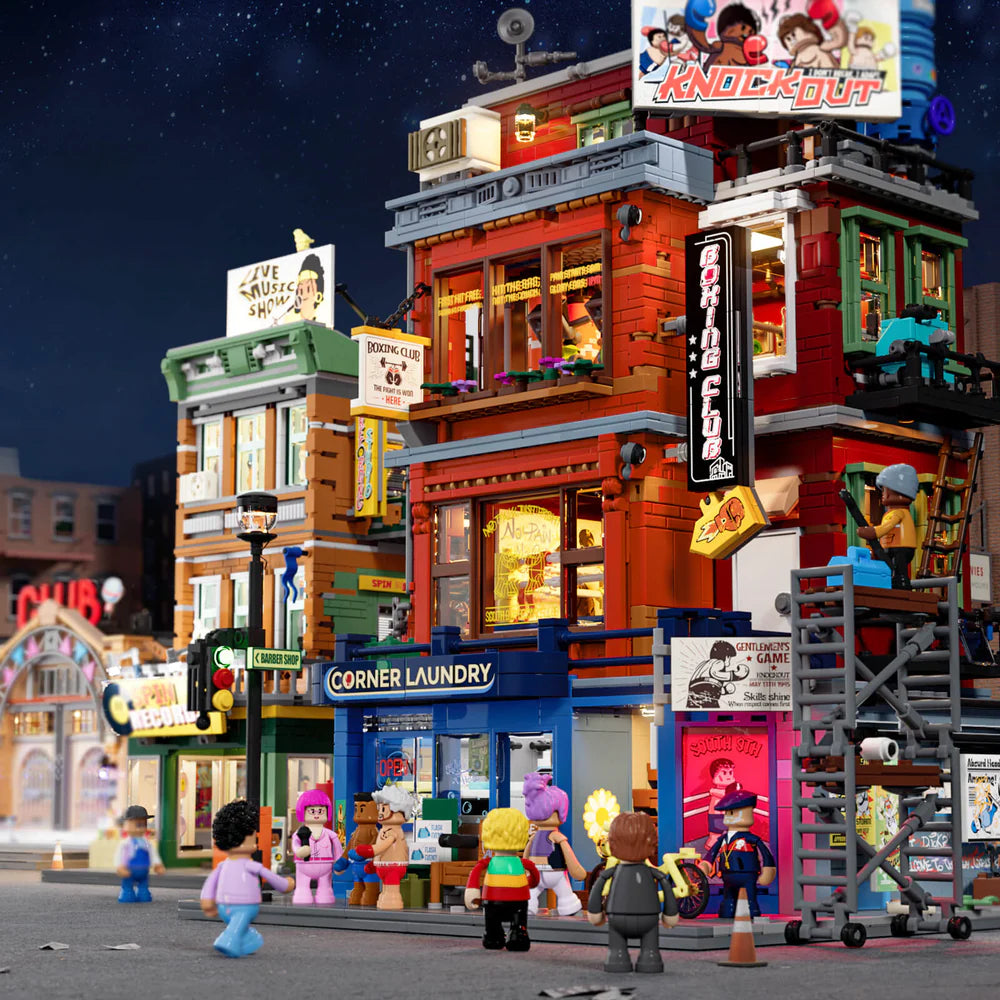 Lumibricks® Street Fusion Boxing Club — Modular City Building with LED Lights — 19009 — 3036 Piece Building Set