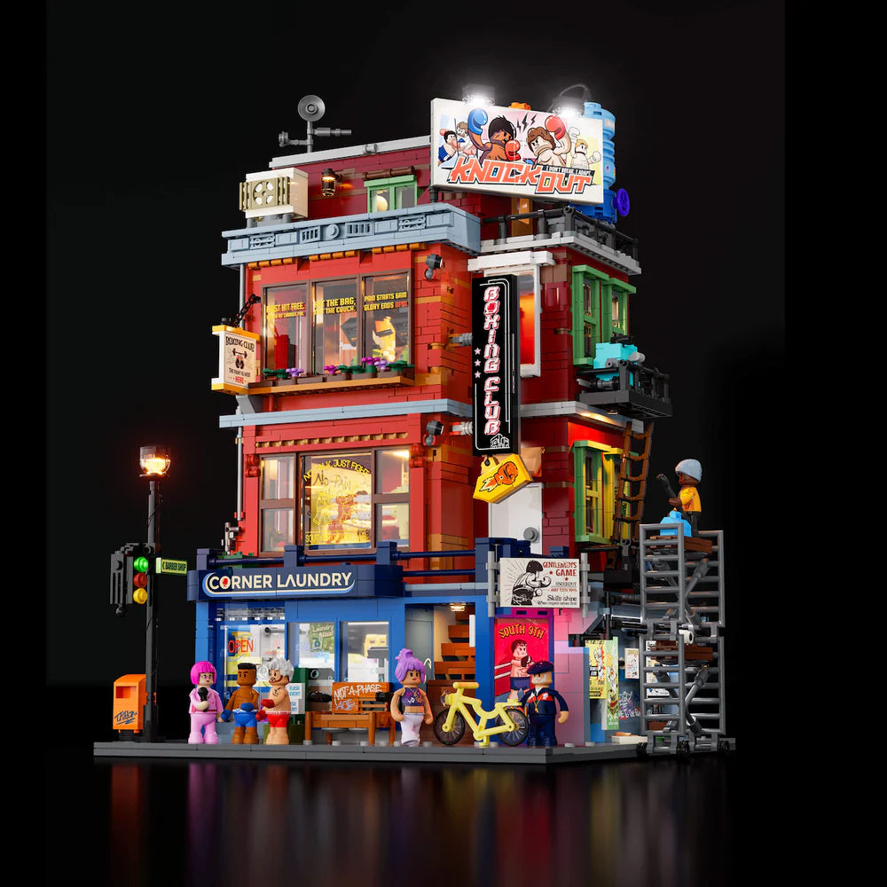 Lumibricks® Street Fusion Boxing Club — Modular City Building with LED Lights — 19009 — 3036 Piece Building Set