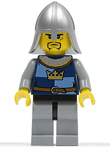 LEGO® Minifigure - Castle (Fantasy Era) - Crown Knight Quarters, Helmet with Neck Protector, 3 Spots under Left Eye - cas367