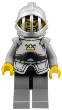 LEGO® Minifigure - Castle - Fantasy Era - Crown Knight Scale Mail with Crown, Breastplate, Grille Helmet, Curly Eyebrows and Goatee - cas419
